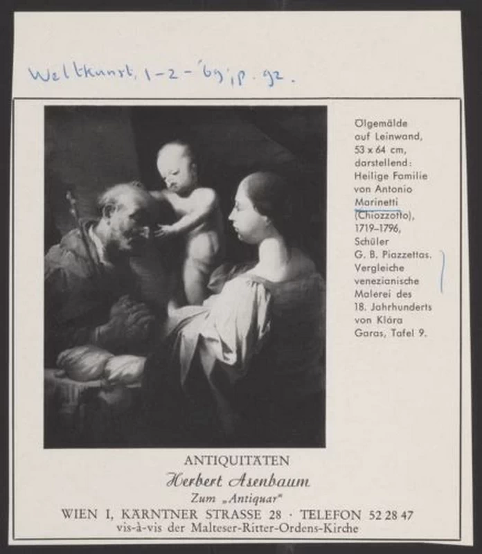 Antonio Marinetti, il Chiozzotto - Sacra Famiglia, attribuito